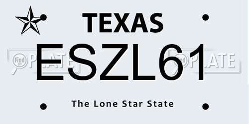 ESZL61 Texas License Plate