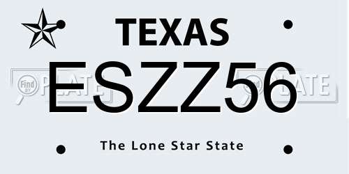 ESZZ56 Texas License Plate