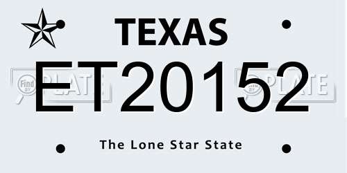 ET20152 Texas License Plate