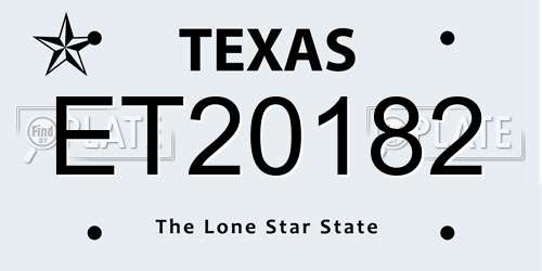 ET20182 Texas License Plate