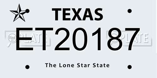 ET20187 Texas License Plate