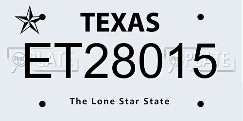 ET28015 Texas License Plate