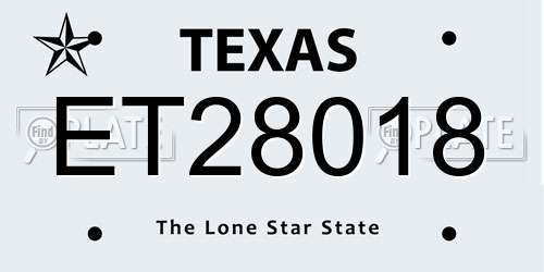 ET28018 Texas License Plate