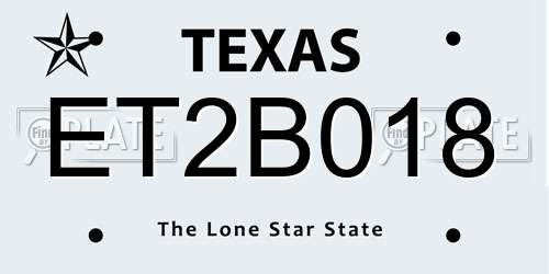 ET2B018 Texas License Plate