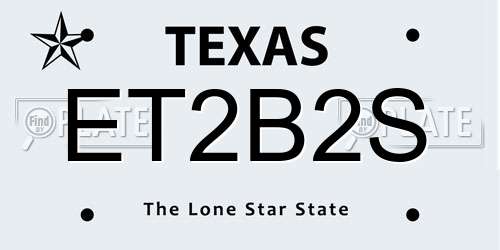 ET2B2S Texas License Plate