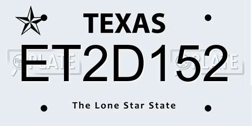 ET2D152 Texas License Plate