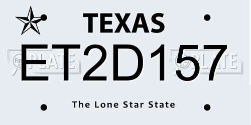 ET2D157 Texas License Plate
