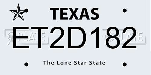 ET2D182 Texas License Plate