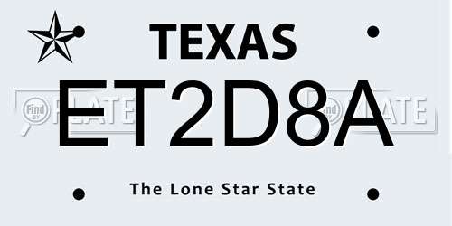 ET2D8A Texas License Plate