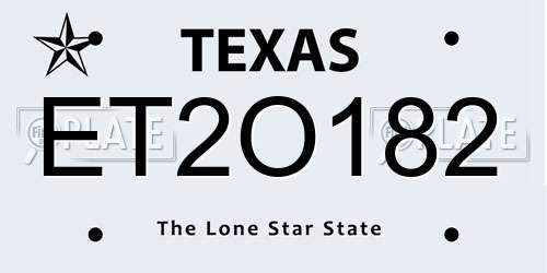 ET2O182 Texas License Plate