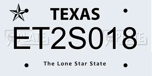 ET2S018 Texas License Plate