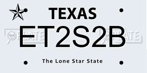 ET2S2B Texas License Plate