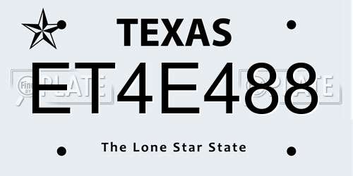 ET4E488 Texas License Plate