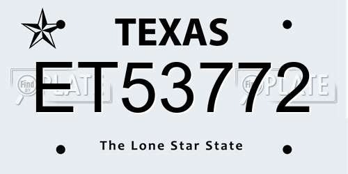 ET53772 Texas License Plate