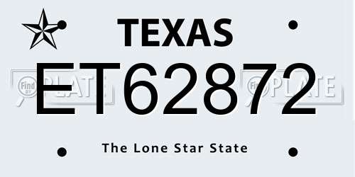 ET62872 Texas License Plate