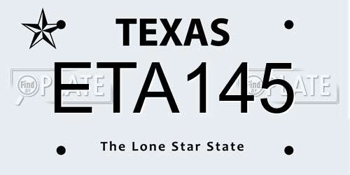 ETA145 Texas License Plate