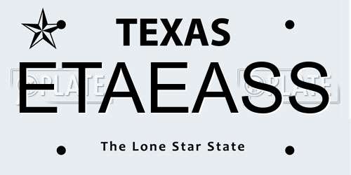 ETAEASS Texas License Plate