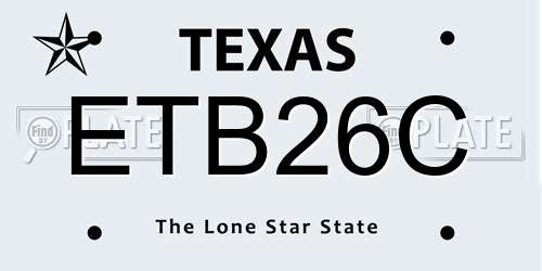 ETB26C Texas License Plate