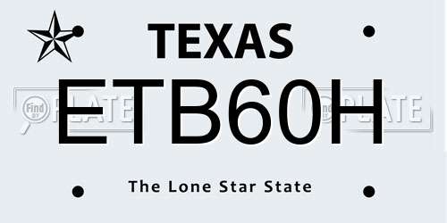 ETB60H Texas License Plate