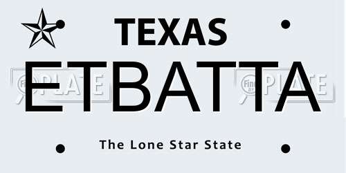 ETBATTA Texas License Plate