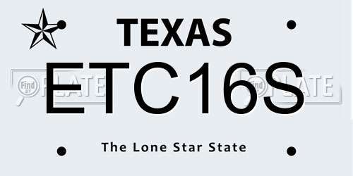 ETC16S Texas License Plate