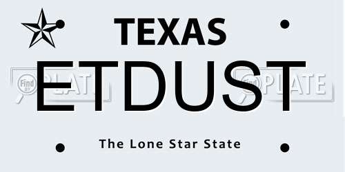 ETDUST Texas License Plate