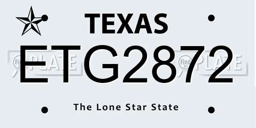 ETG2872 Texas License Plate