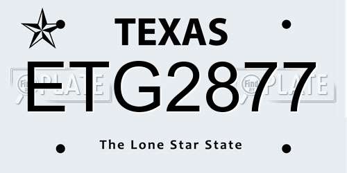 ETG2877 Texas License Plate