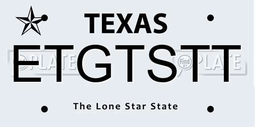 ETGTSTT Texas License Plate