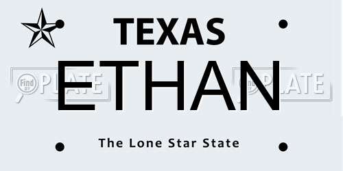 ETHAN Texas License Plate