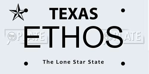 ETHOS Texas License Plate