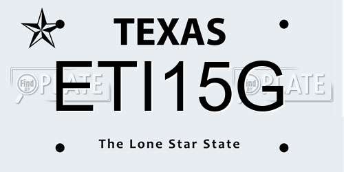 ETI15G Texas License Plate