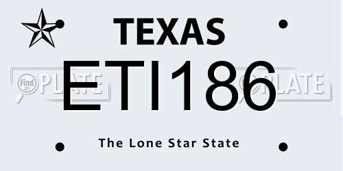 ETI186 Texas License Plate