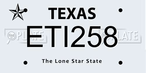 ETI258 Texas License Plate