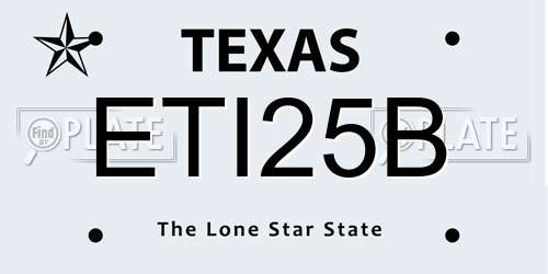 ETI25B Texas License Plate