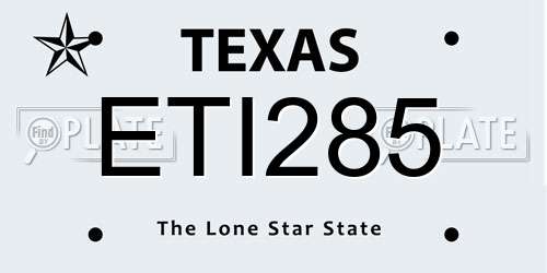 ETI285 Texas License Plate