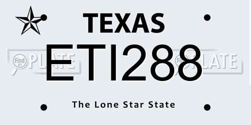 ETI288 Texas License Plate