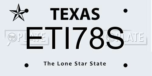ETI78S Texas License Plate