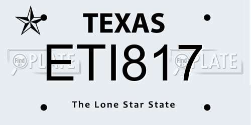 ETI817 Texas License Plate