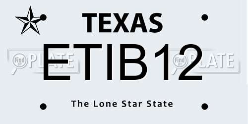 ETIB12 Texas License Plate