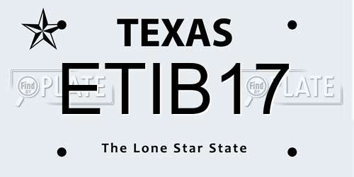ETIB17 Texas License Plate
