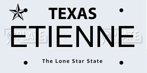 ETIENNE Texas License Plate