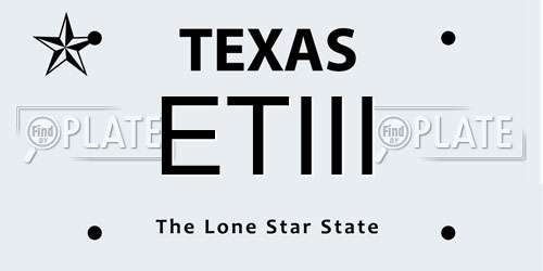 ETIII Texas License Plate