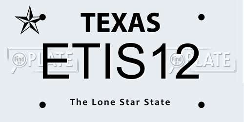 ETIS12 Texas License Plate