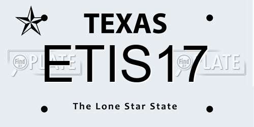 ETIS17 Texas License Plate