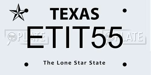 ETIT55 Texas License Plate