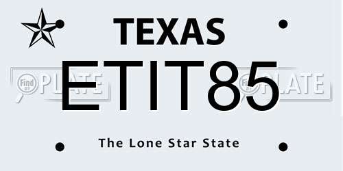 ETIT85 Texas License Plate