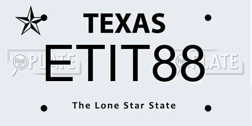 ETIT88 Texas License Plate