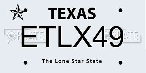 ETLX49 Texas License Plate