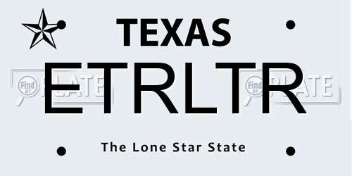 ETRLTR Texas License Plate